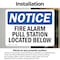 Signmission Fire Alarm Pull Station Located Below, 10 in W x Rectangle, Vinyl Decal OS-2PACK-NS-D-710-L-12543 - alternate 6
